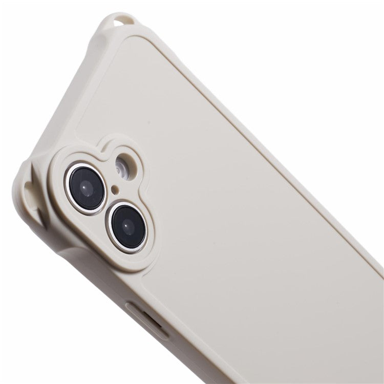 For iPhone 16 Plus Case Reinforced Corner Shockproof TPU Phone Cover with Wrist Strap - White