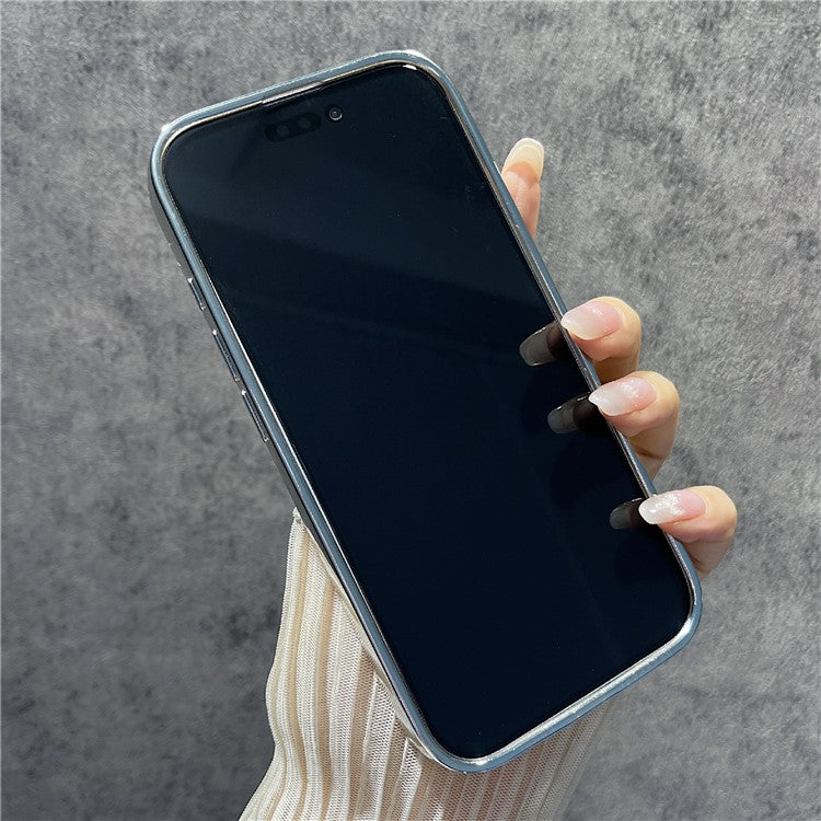 For iPhone 16 Magnetic Case Bling Rhinestone Clear TPU + PC Phone Cover - Blue