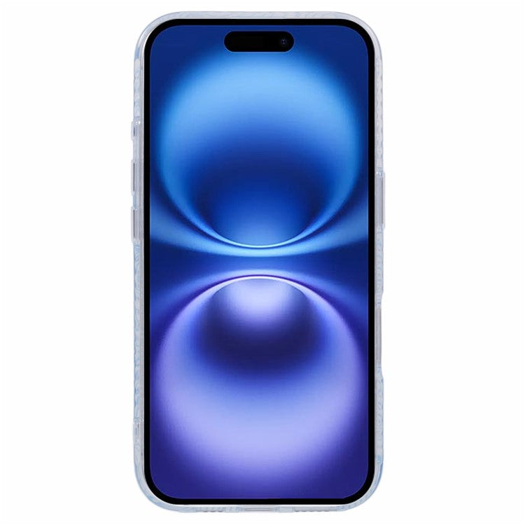 For iPhone 16 Case Compatible with MagSafe Sea Waves IMD TPU+Acrylic Phone Cover - Blue