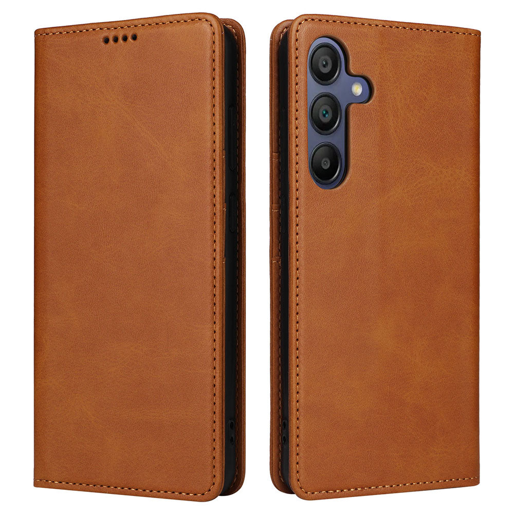 For Samsung Galaxy A16 5G / A16 4G Case RFID Blocking PU Leather Phone Wallet Cover - Brown
