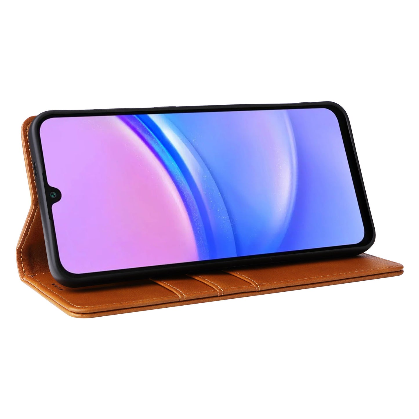 For Samsung Galaxy A16 5G / A16 4G Case RFID Blocking PU Leather Phone Wallet Cover - Brown