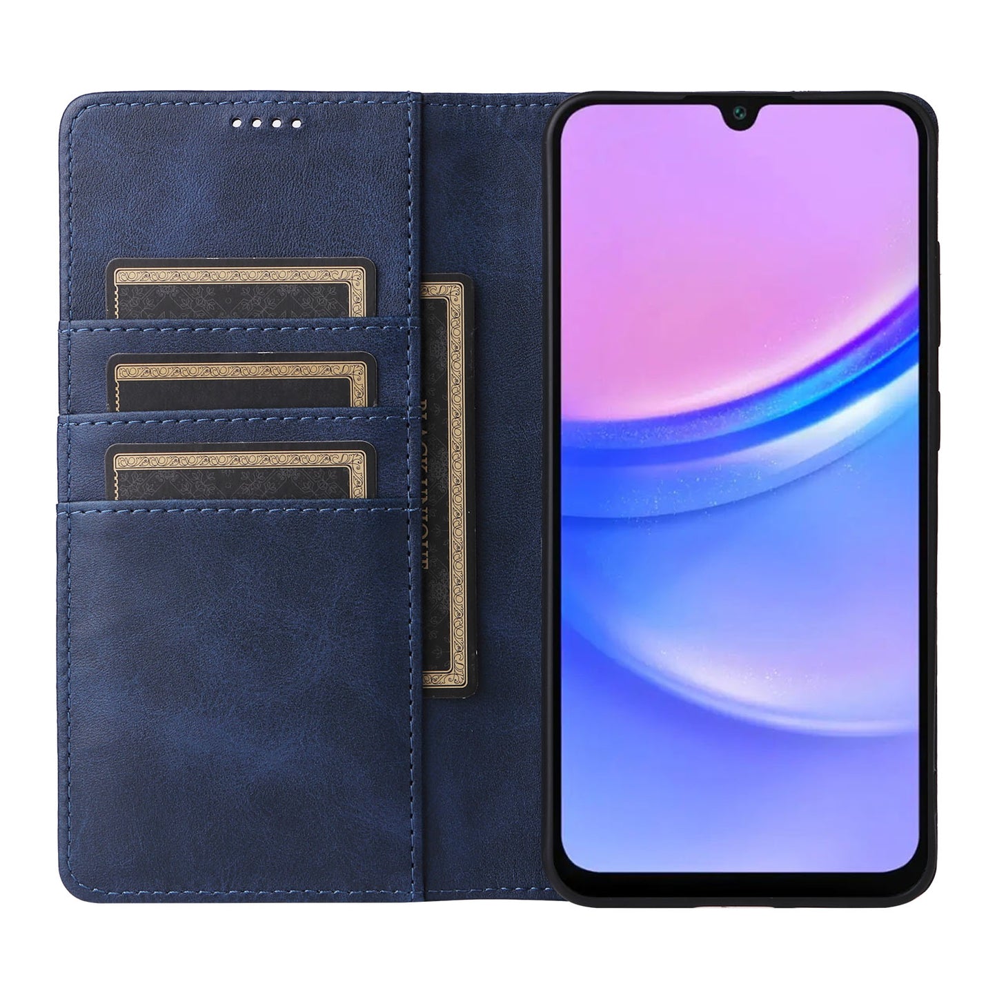 For Samsung Galaxy A16 5G / A16 4G Case RFID Blocking PU Leather Phone Wallet Cover - Blue