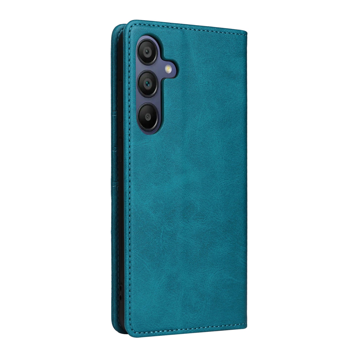 For Samsung Galaxy A16 5G / A16 4G Case RFID Blocking PU Leather Phone Wallet Cover - Peacock Blue