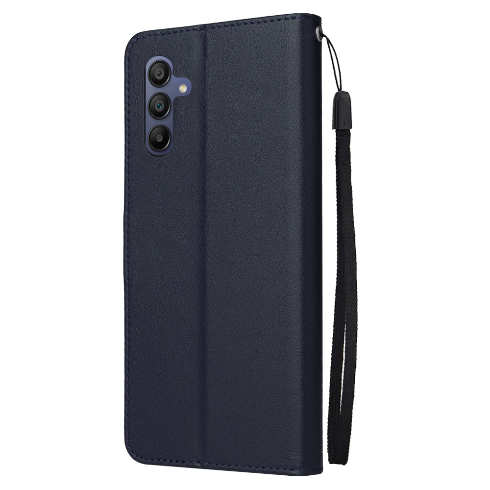 For Samsung Galaxy A16 5G / A16 4G Case Wallet Stand View PU Leather Phone Cover - Blue