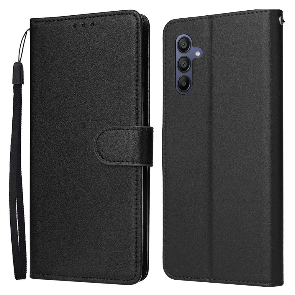 For Samsung Galaxy A16 5G / A16 4G Case Wallet Stand View PU Leather Phone Cover - Black