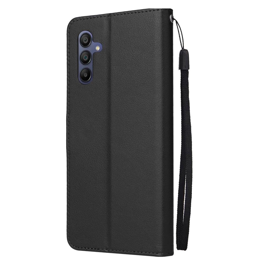 For Samsung Galaxy A16 5G / A16 4G Case Wallet Stand View PU Leather Phone Cover - Black