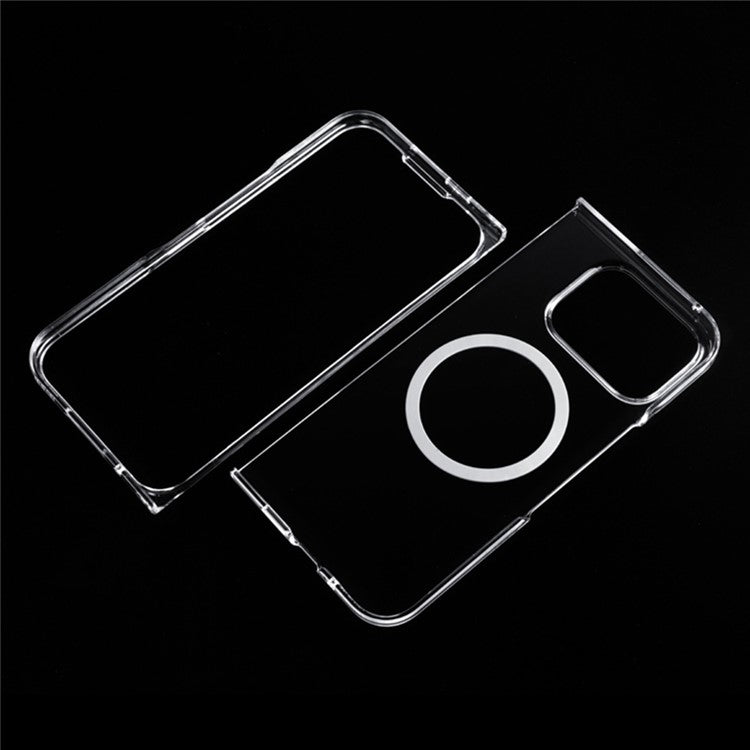For Google Pixel 9 Pro Fold 5G Magnetic Case Anti-Scratch Transparent PC Phone Cover