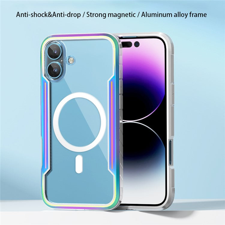 Thunder 1 Series For iPhone 16 Pro Case Compatible with MagSafe PC+TPU Clear Back Cover - Rose Gold