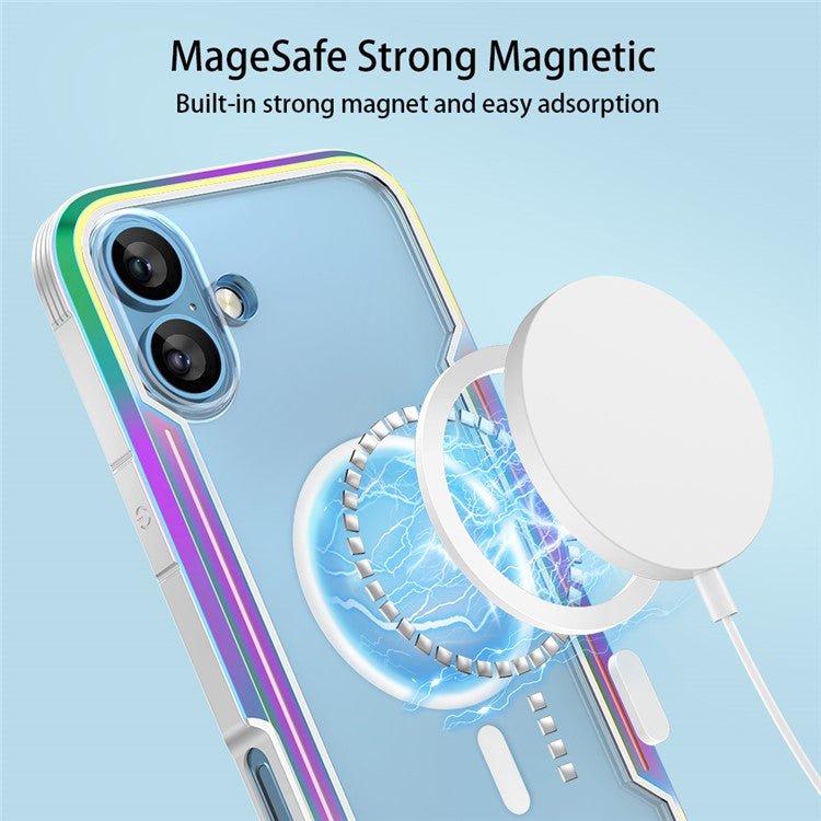 Thunder 1 Series For iPhone 16 Pro Case Compatible with MagSafe PC+TPU Clear Back Cover - Rose Gold