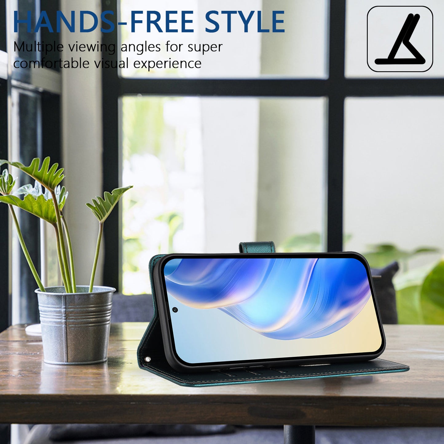 For Samsung Galaxy A16 5G / A16 4G Case Imprinted Honeycomb RFID Blocking Leather Phone Cover with Strap - Green