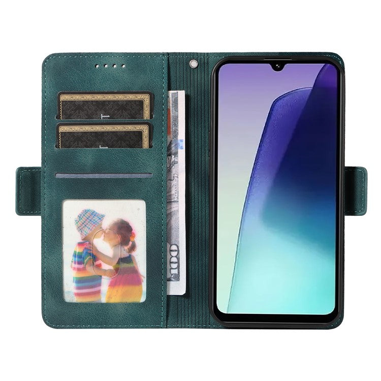 For Xiaomi Poco C75 4G / Redmi 14R 5G / 14C 4G Case PU Leather Phone Cover Rhombus Starry Imprinted - Green