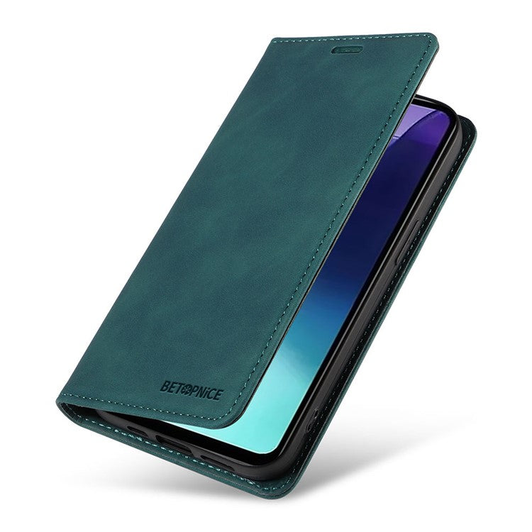 BETOPNICE 003 For Xiaomi Poco C75 4G / Redmi 14R 5G / 14C 4G Wallet Case Leather Phone Cover with Stand - Green
