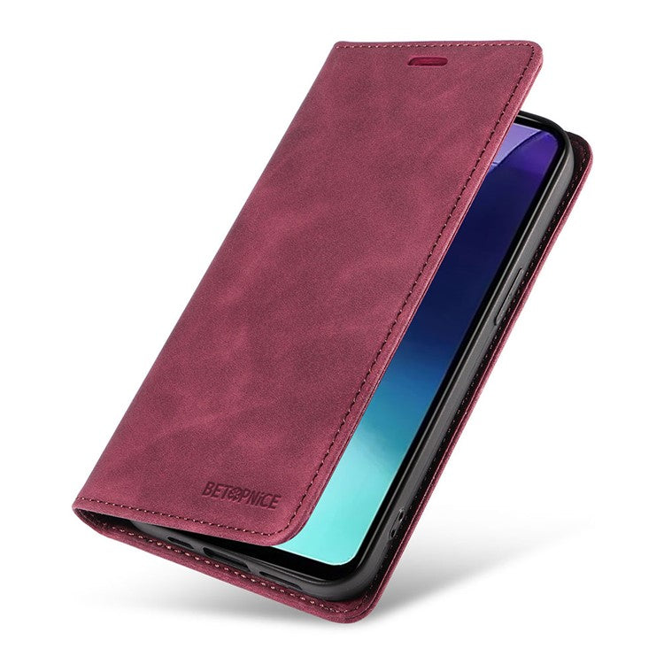 BETOPNICE 003 For Xiaomi Poco C75 4G / Redmi 14R 5G / 14C 4G Wallet Case Leather Phone Cover with Stand - Red