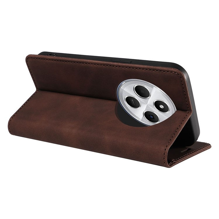 BETOPNICE 003 For Xiaomi Poco C75 4G / Redmi 14R 5G / 14C 4G Wallet Case Leather Phone Cover with Stand - Brown