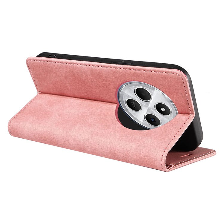 BETOPNICE 003 For Xiaomi Poco C75 4G / Redmi 14R 5G / 14C 4G Wallet Case Leather Phone Cover with Stand - Pink