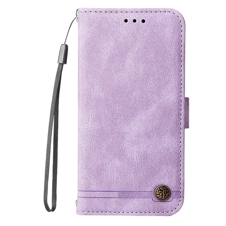 For Xiaomi Poco C75 4G / Redmi 14R 5G / 14C 4G Wallet Case Skin-Touch Leather Phone Cover Tree Pattern Hardware - Purple