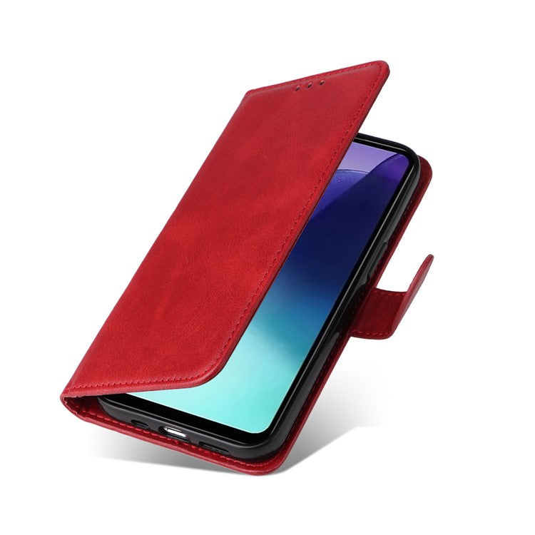 For Xiaomi Poco C75 4G / Redmi 14R 5G / 14C 4G Case Wallet PU Leather Folio Flip Phone Cover - Red