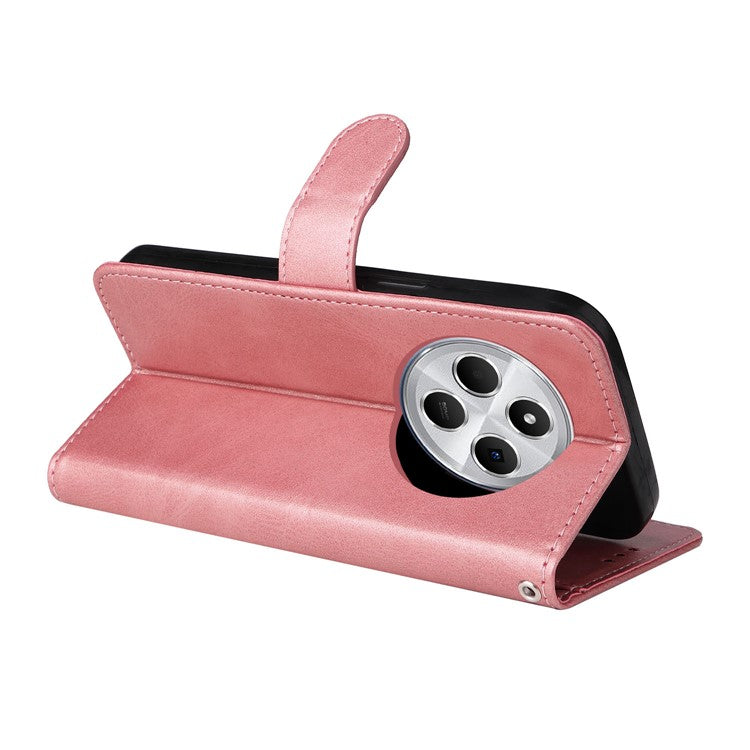 For Xiaomi Poco C75 4G / Redmi 14R 5G / 14C 4G Case Wallet PU Leather Folio Flip Phone Cover - Pink