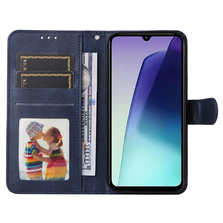 For Xiaomi Poco C75 4G / Redmi 14R 5G / 14C 4G Case Wallet PU Leather Folio Flip Phone Cover - Blue
