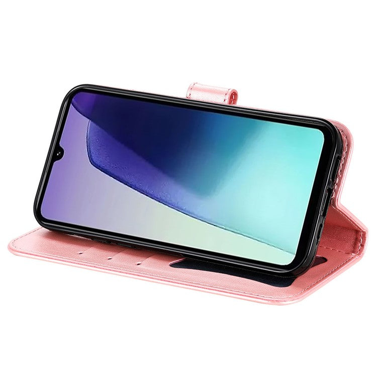 For Xiaomi Poco C75 4G / Redmi 14R 5G / 14C 4G Case PU Leather Wallet Floral Phone Cover Stand View - Pink