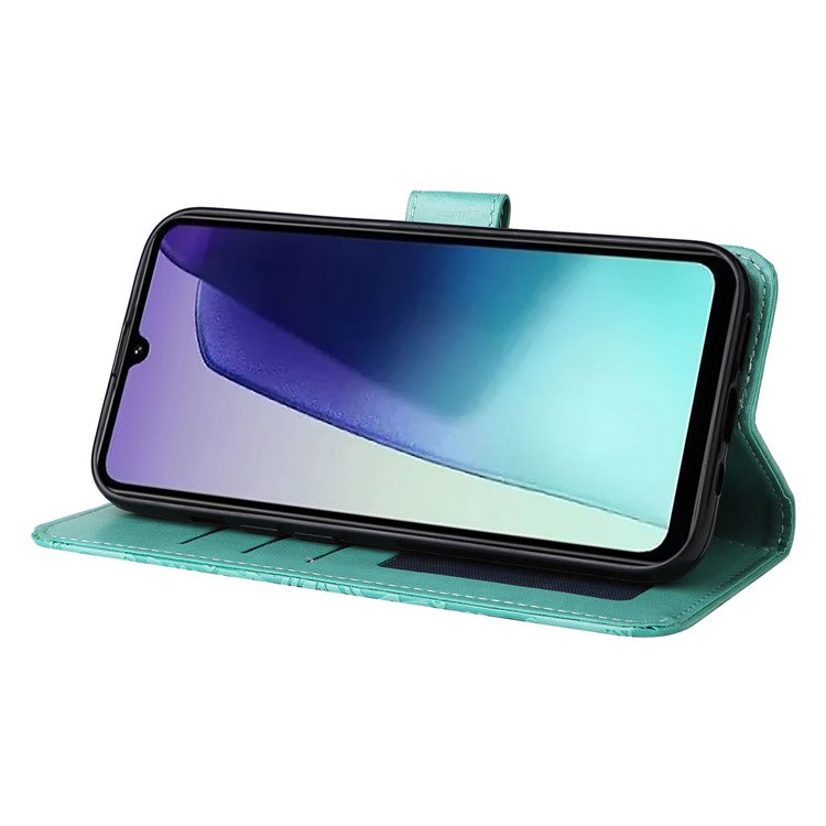 For Xiaomi Poco C75 4G / Redmi 14R 5G / 14C 4G Case Sunflower Imprint Leather Wallet Phone Cover - Green