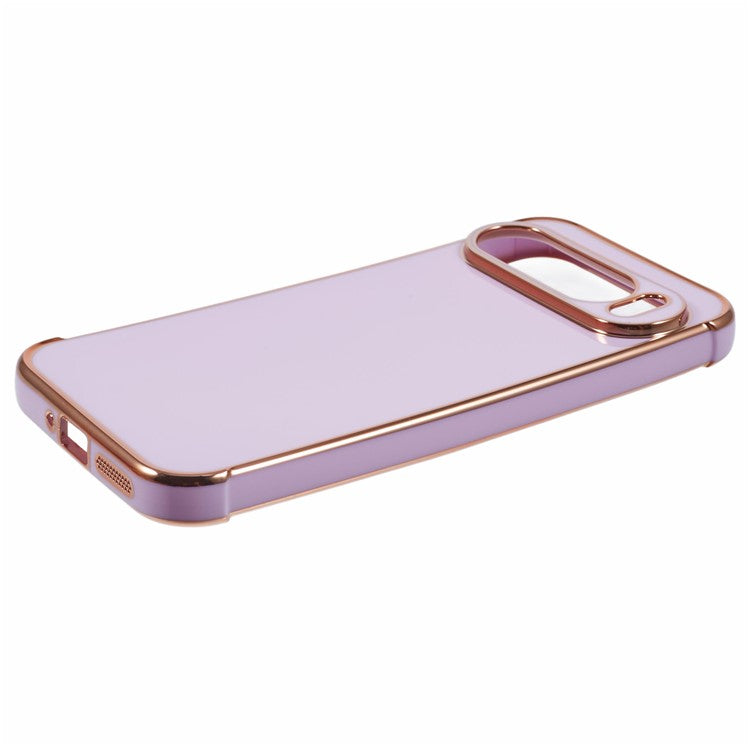 For Google Pixel 9 Pro XL Case Electroplated Frame TPU Soft Phone Cover - Purple