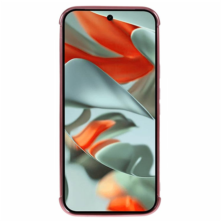 For Google Pixel 9 Pro XL Case Electroplated Frame TPU Soft Phone Cover - Pink