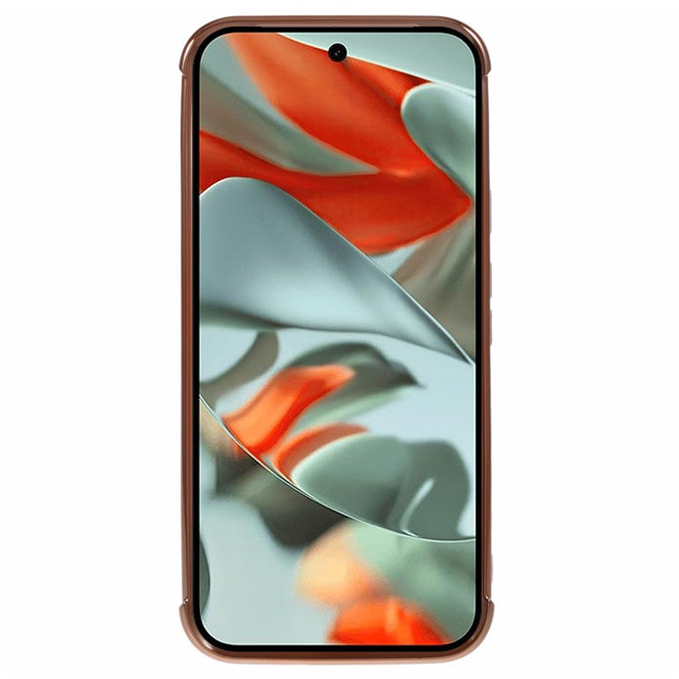 For Google Pixel 9 Pro XL Case Electroplated Frame TPU Soft Phone Cover - Ivory White