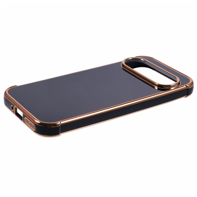 For Google Pixel 9 / Pixel 9 Pro Case Electroplated Frame TPU Soft Phone Cover - Black