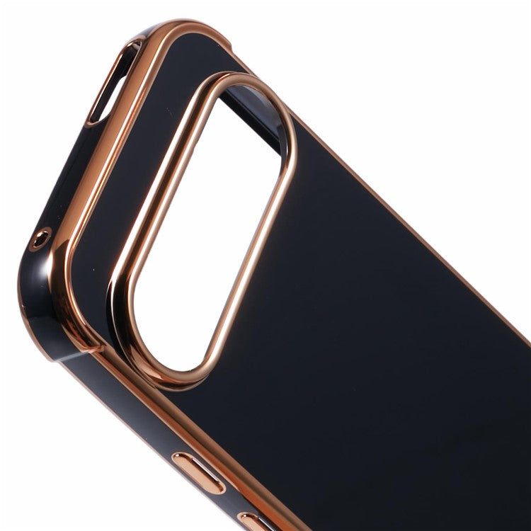 For Google Pixel 9 / Pixel 9 Pro Case Electroplated Frame TPU Soft Phone Cover - Black