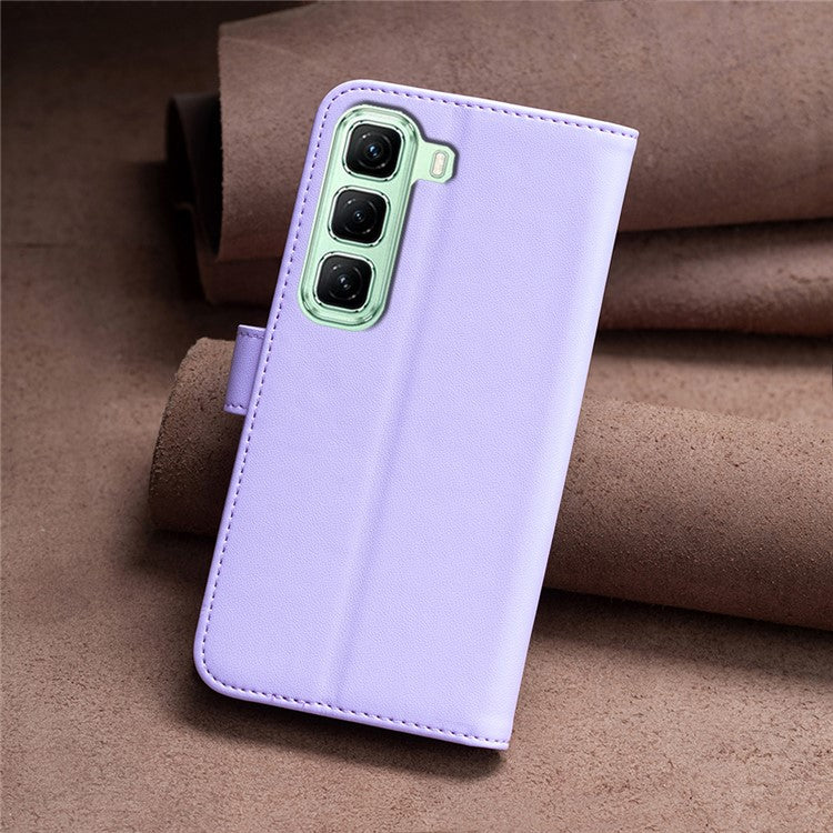 BINFEN COLOR BF17 For Infinix Hot 50 5G Case Wallet Folio Flip Leather Cover - Purple