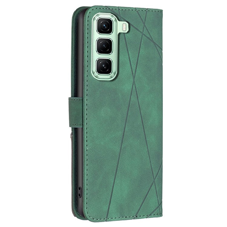 BINFEN COLOR BF05 For Infinix Hot 50 5G Case Leather Phone Cover Wallet Stand - Green