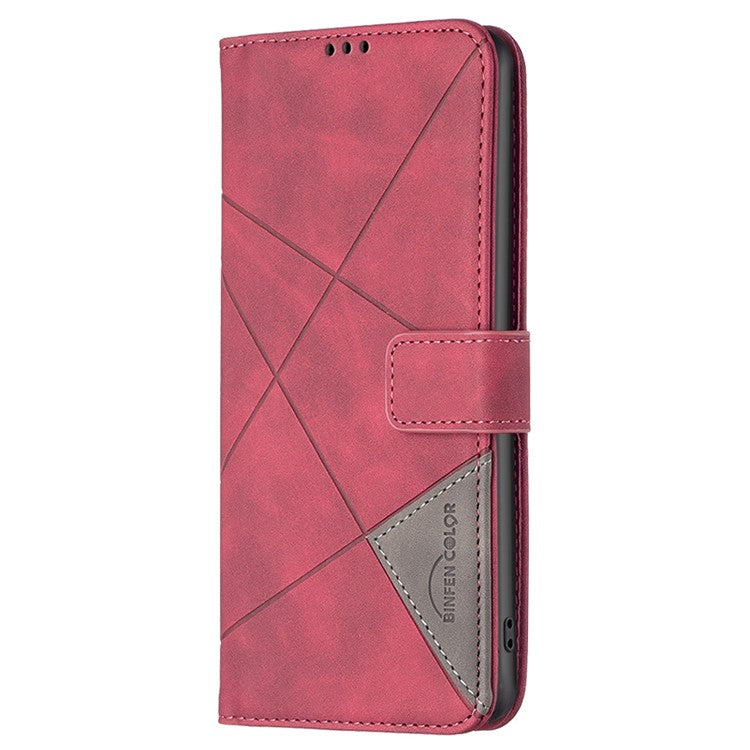 BINFEN COLOR BF05 For Infinix Hot 50 5G Case Leather Phone Cover Wallet Stand - Red