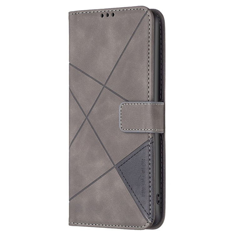 BINFEN COLOR BF05 For Infinix Hot 50 5G Case Leather Phone Cover Wallet Stand - Grey
