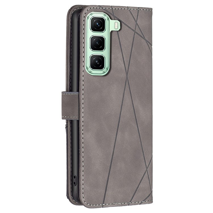 BINFEN COLOR BF05 For Infinix Hot 50 5G Case Leather Phone Cover Wallet Stand - Grey