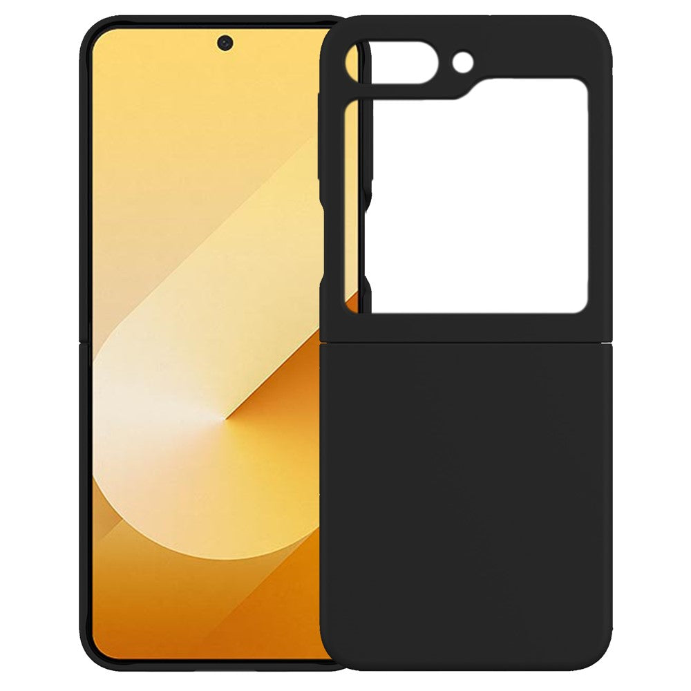 KALEBOL KLB-YTGJ002 For Samsung Galaxy Z Flip7 FE 5G / Z Flip6 5G Case Solid Color Liquid Silicone+PC Phone Cover - Black