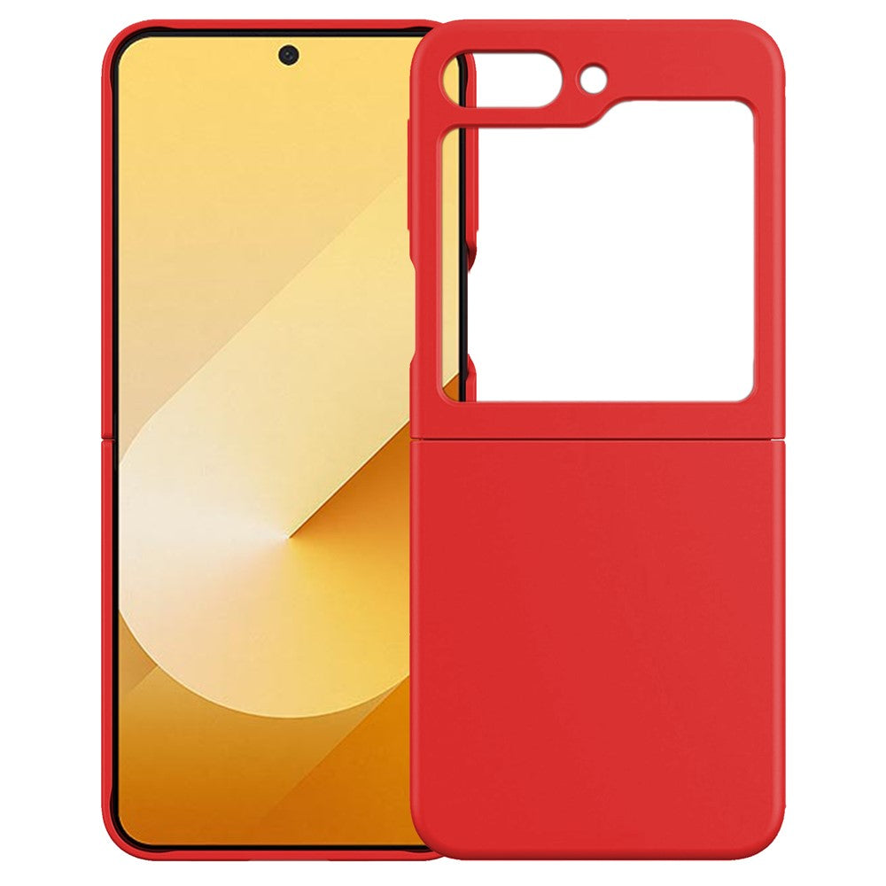 KALEBOL KLB-YTGJ002 For Samsung Galaxy Z Flip7 FE 5G / Z Flip6 5G Case Solid Color Liquid Silicone+PC Phone Cover - Red