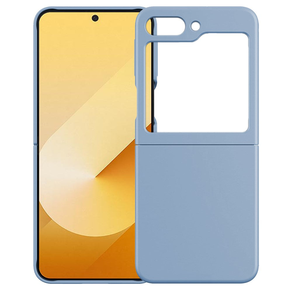 KALEBOL KLB-YTGJ002 For Samsung Galaxy Z Flip7 FE 5G / Z Flip6 5G Case Solid Color Liquid Silicone+PC Phone Cover - Sky Blue