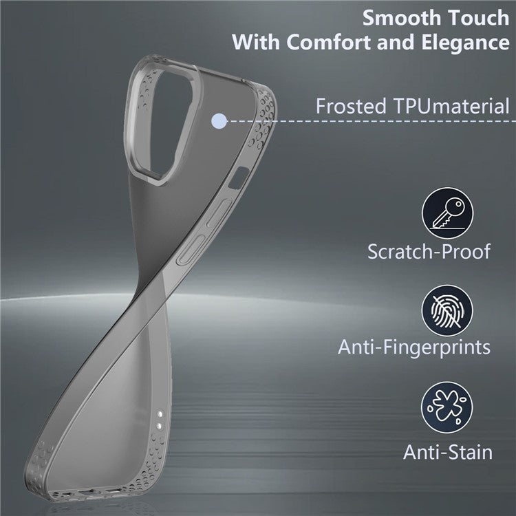 KALEBOL KLB-TPU008 For iPhone 16 Pro Case Transparent Matte TPU Anti-Drop Phone Cover - Transparent