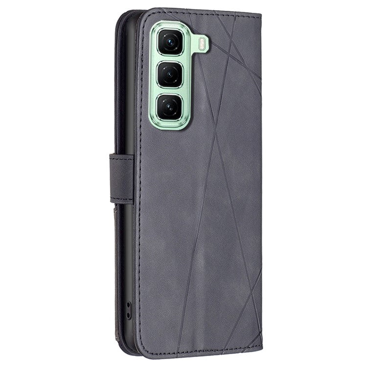 BINFEN COLOR BF05 For Infinix Hot 50 4G Case Leather Phone Cover Wallet Stand - Black