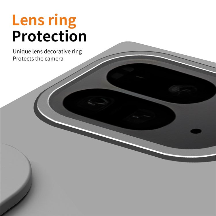 For Google Pixel 9 Pro Fold 5G Case Kickstand Wristband PC Phone Cover with Tempered Glass Film - Grey