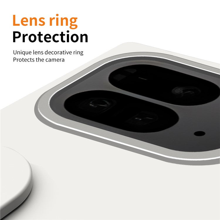 For Google Pixel 9 Pro Fold 5G Case Kickstand Wristband PC Phone Cover with Tempered Glass Film - White