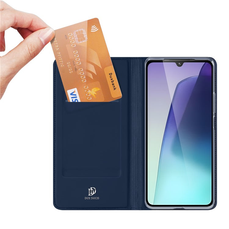 DUX DUCIS Skin Pro Series For Xiaomi Poco C75 4G / Redmi 14R 5G / 14C 4G Case Leather Cover Card Holder - Blue