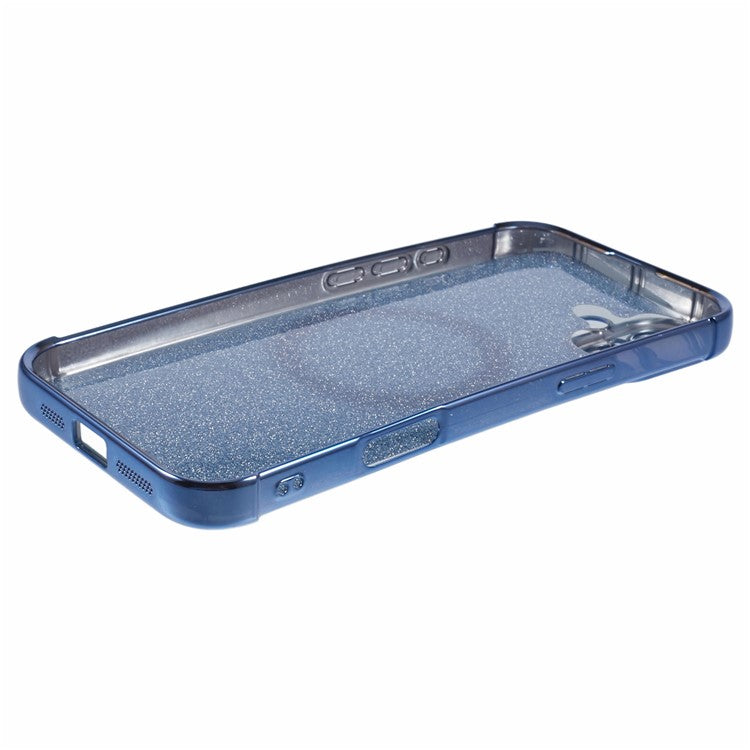 For iPhone 16 Plus Case Electroplating Glitter TPU Clear Phone Cover Compatible with MagSafe - Blue