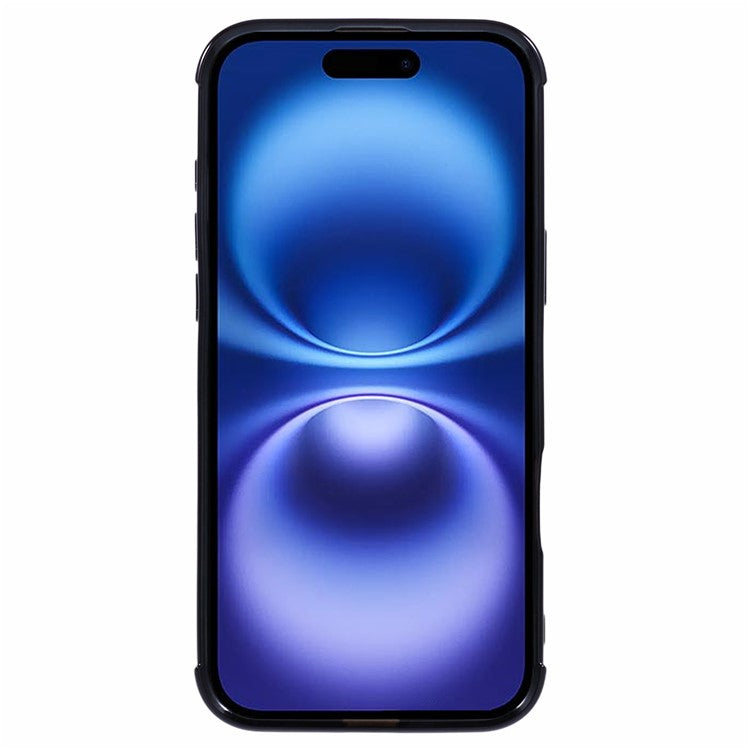 For iPhone 16 Case Compatible with MagSafe Sparkly Leopard Print Clear TPU Phone Cover - Black