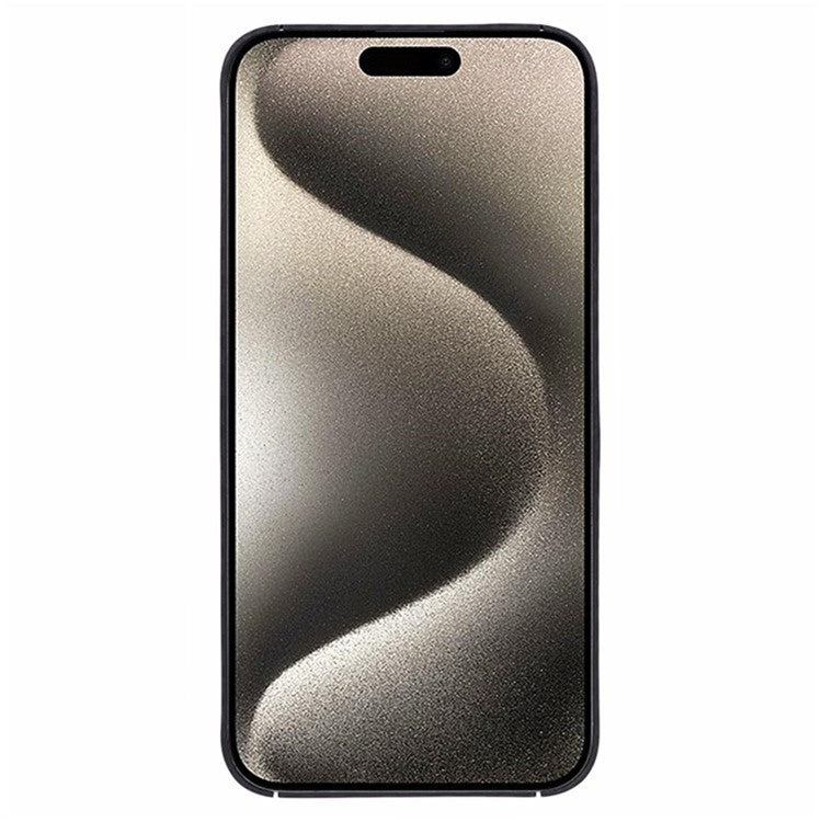 For iPhone 16 Magnetic Case 1500D Coarse Texture Aramid Fiber Phone Cover (Big Lens Hole) - Black