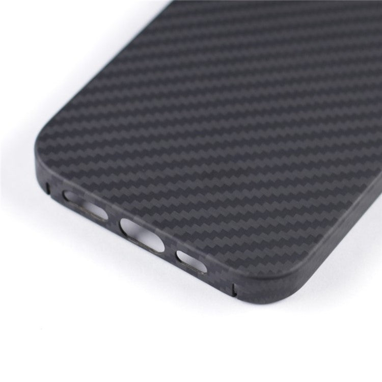For iPhone 16 Plus Case 1500D Coarse Texture Aramid Fiber Phone Cover Precision Cut-Out - Black