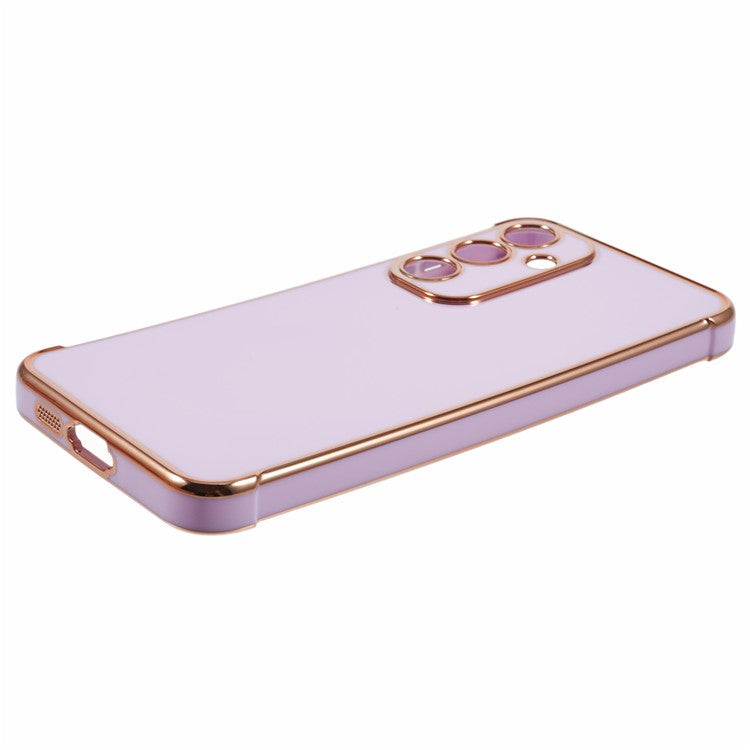 For Samsung Galaxy S24 FE Case Electroplated Frame TPU Soft Phone Cover - Purple