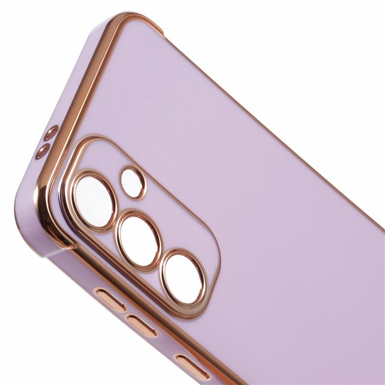 For Samsung Galaxy S24 FE Case Electroplated Frame TPU Soft Phone Cover - Purple
