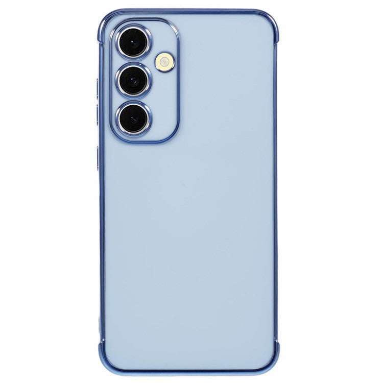 For Samsung Galaxy S24 FE Case Electroplated Frame TPU Soft Phone Cover - Blue